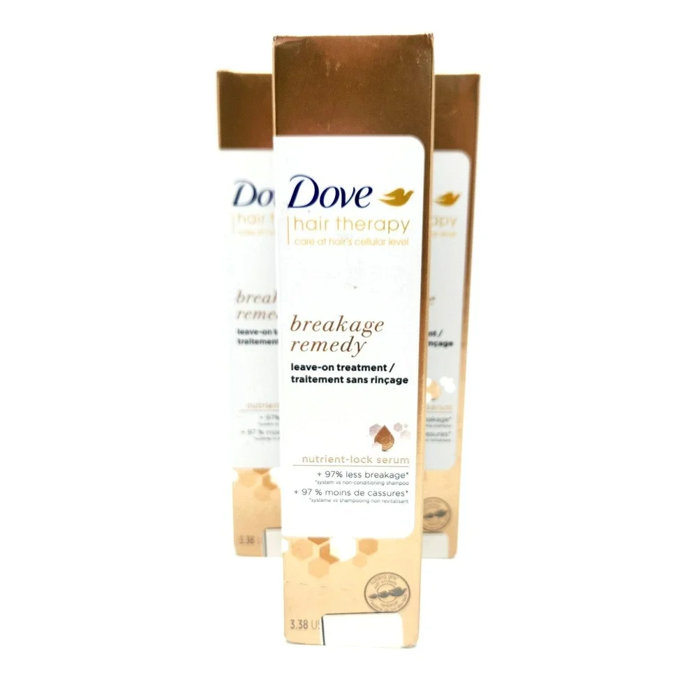 3-Pack Dove Hair Therapy Breakage Remedy Leave-On Treatment 3.38oz Strength Repa